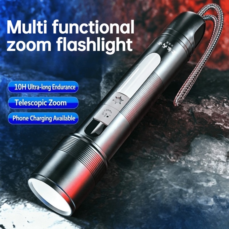 Outdoor Camping Lighting - Linterna LED Multifuncional con Zoom, Luz