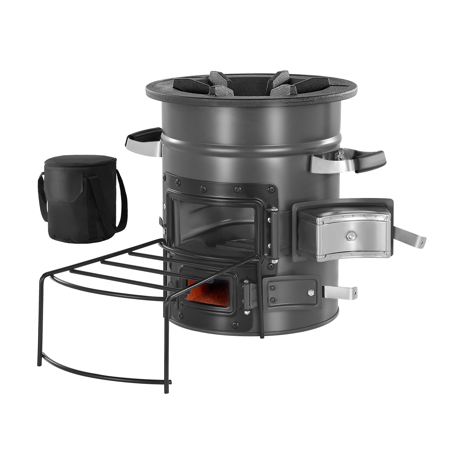 Outdoor Camping Wood Burning Stove - Estufa Rocket Portátil para Acampar, Estufa