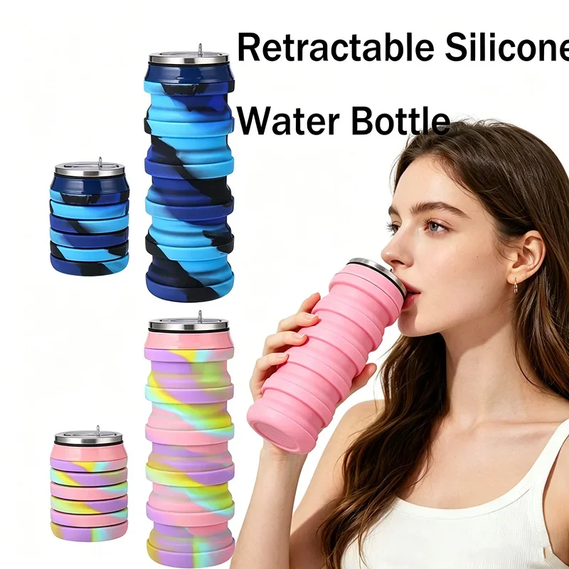 Collapsible Water Bottle - Botella de Agua de Silicona Retráctil