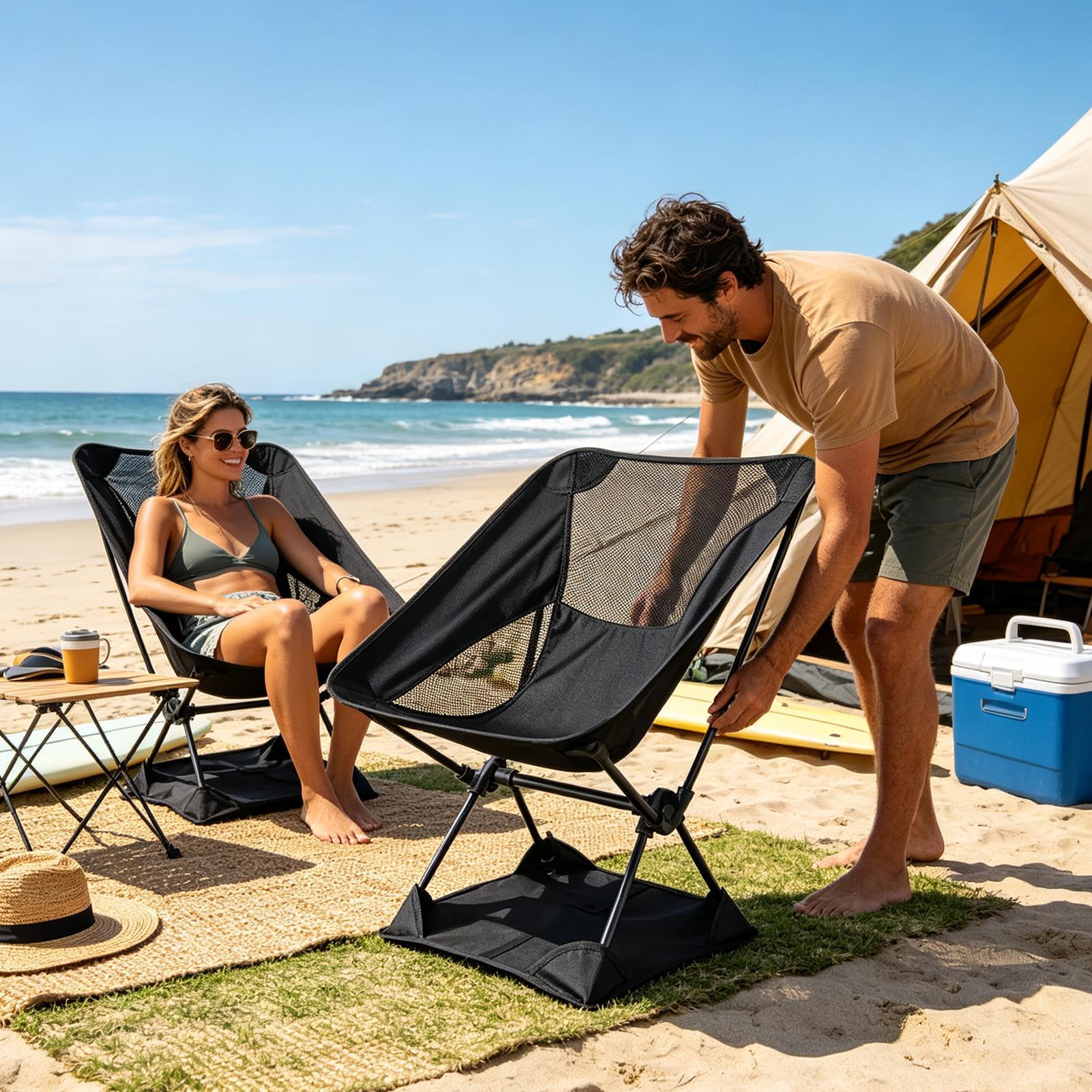 Outdoor Camping Loveseat - Lona de suelo Oxford antideslizante para