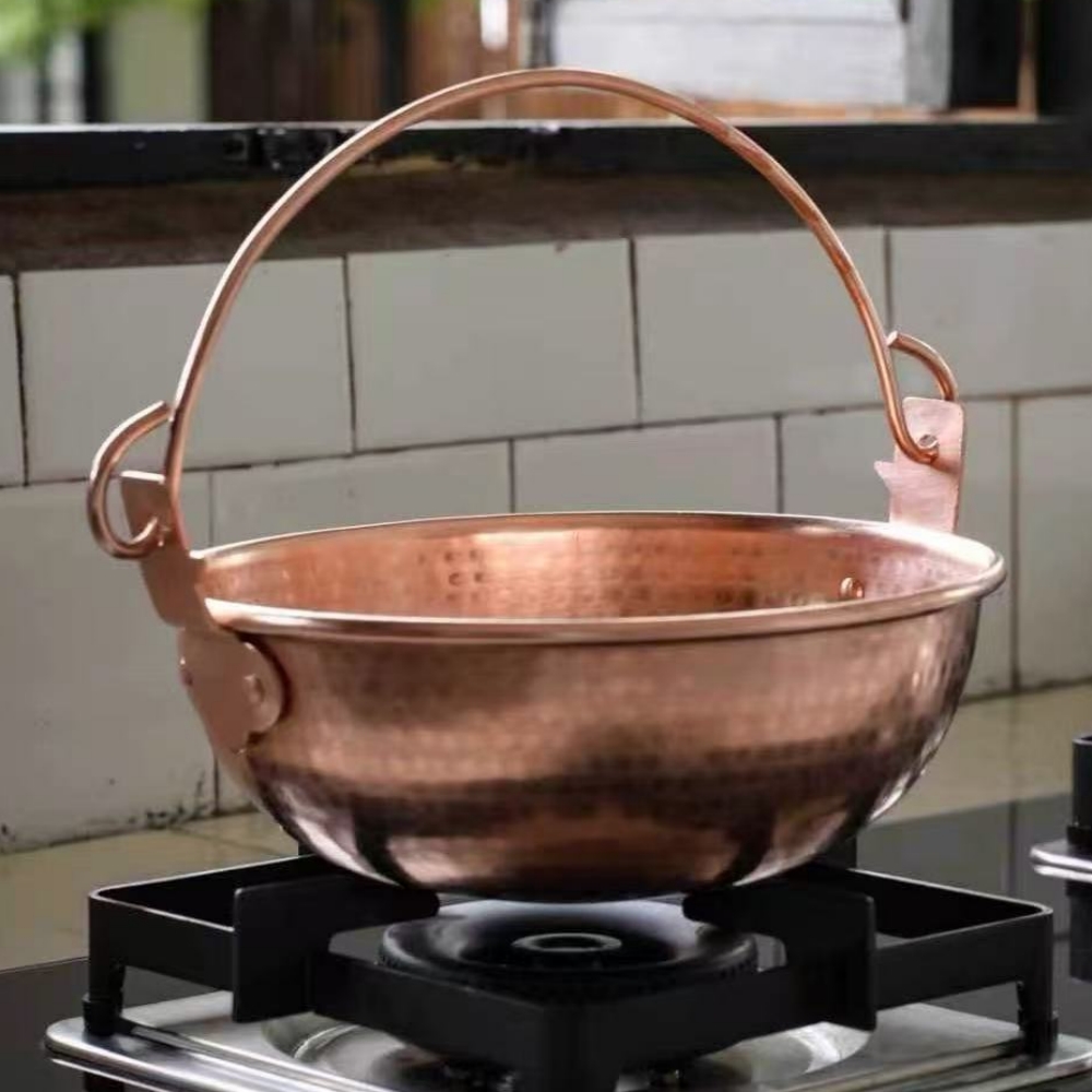 Outdoor Camping Utensils - Olla colgante de cobre Vintage, olla