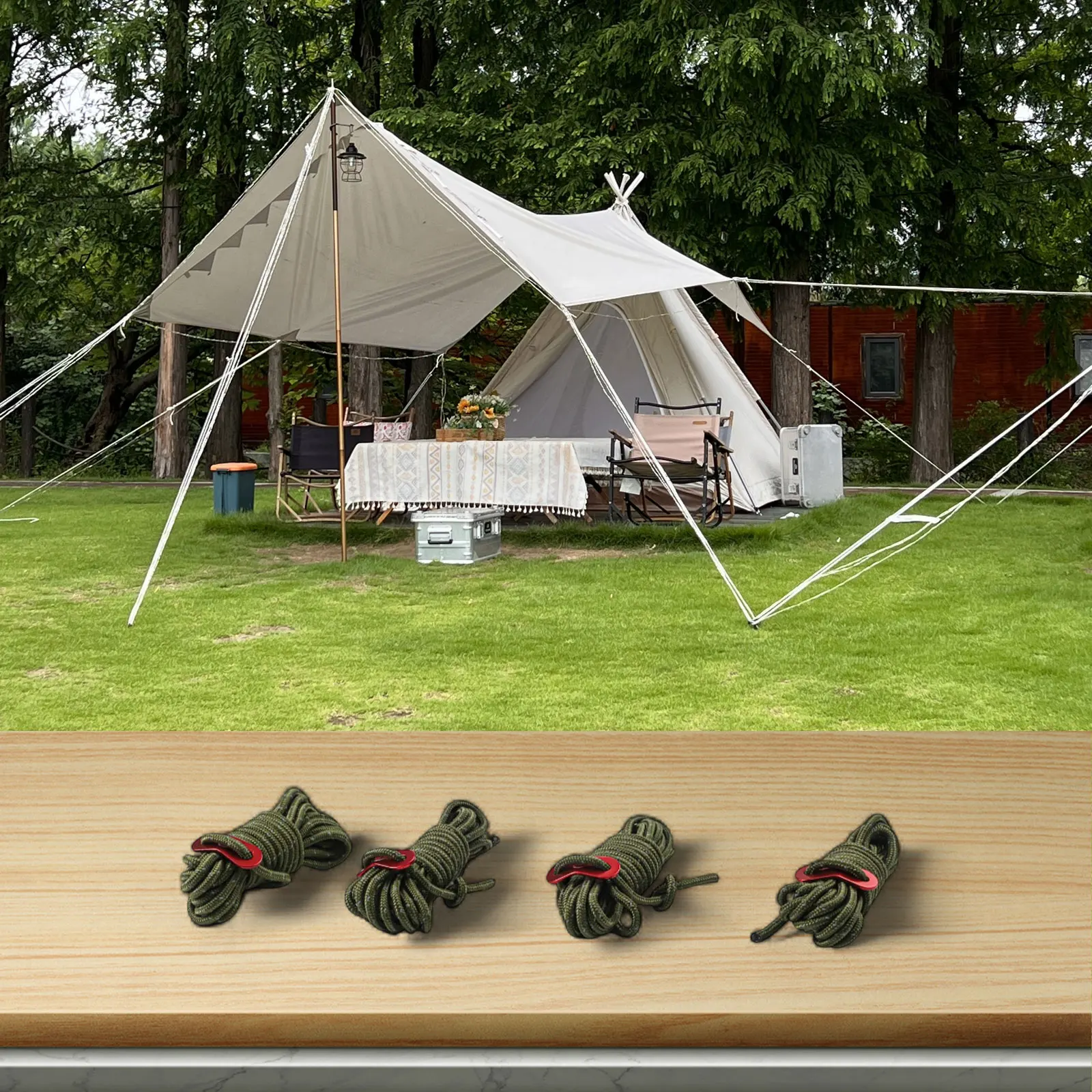 Outdoor Camping Guy - Cuerda reflectante de 4mm x 4m