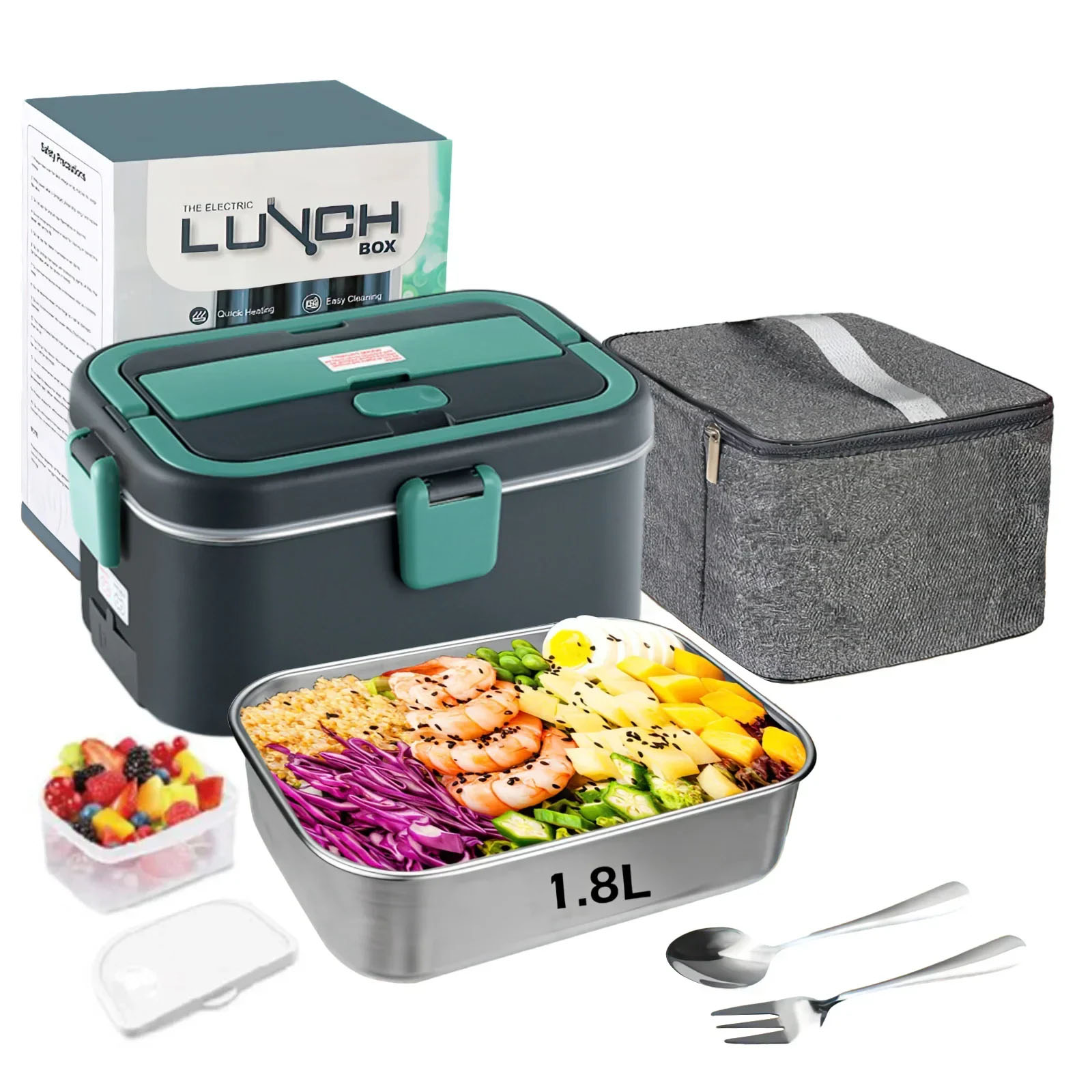 Outdoor Camping Food - Fiambrera eléctrica calentador de alimentos 1,8