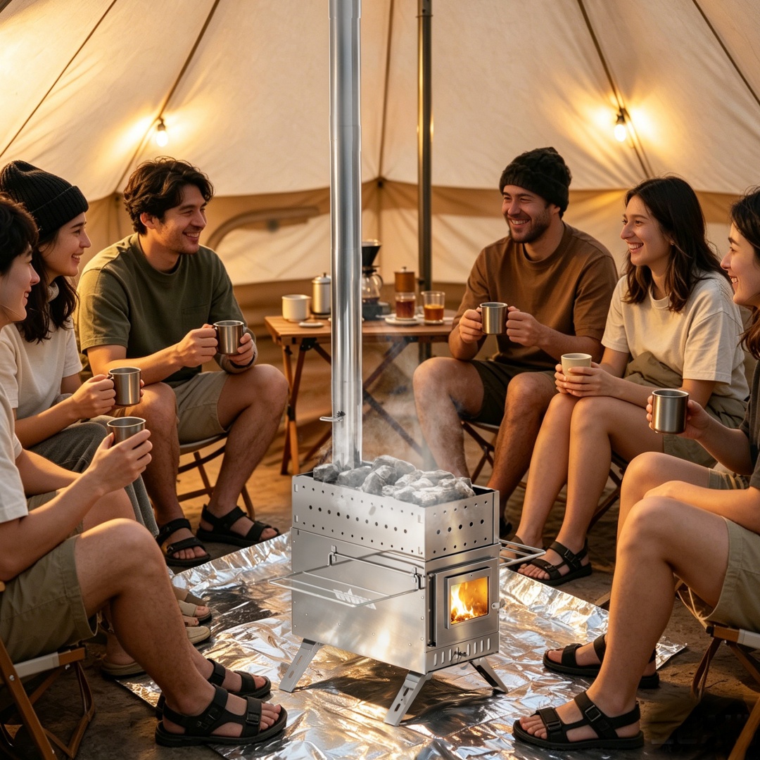 Outdoor Camping Wood Burning Stove - Estufa Portátil de Leña para Sauna,