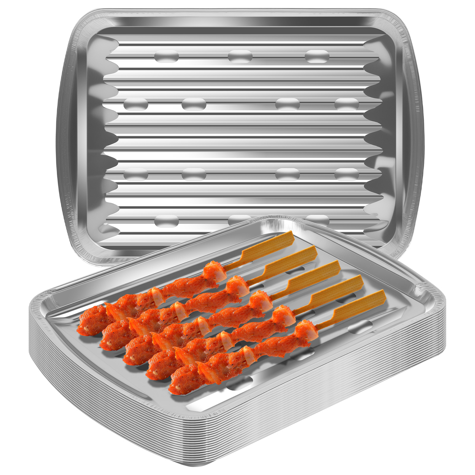Outdoor Camping Food - Bandejas de papel de aluminio, sartenes