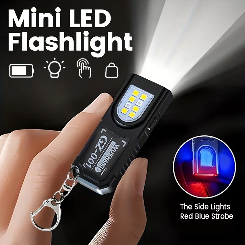 Outdoor Camping Lamp - Linterna con llavero multifuncional, minilinterna recargable