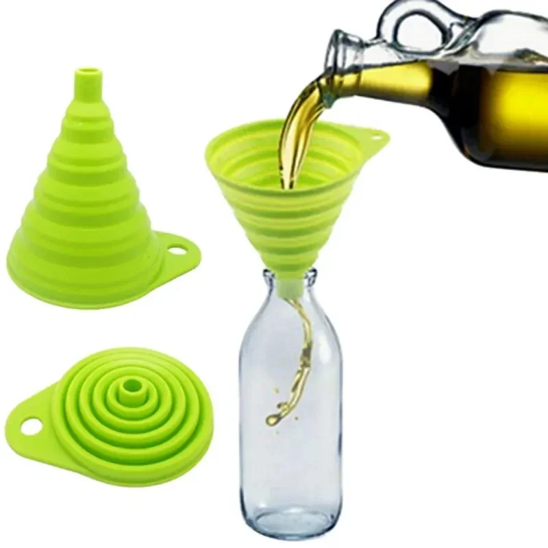 Collapsible Water Bottle - 1/4 Unidades Embudo de Silicona Plegable