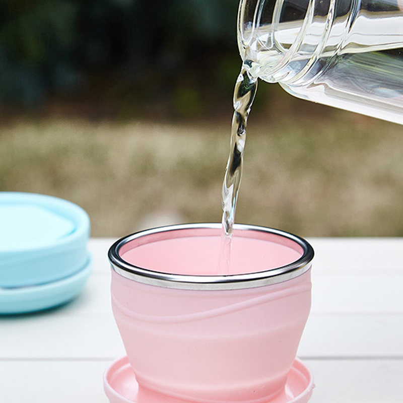 Taza de agua plegable de silic - Outdoor Camping Food reseña y precio