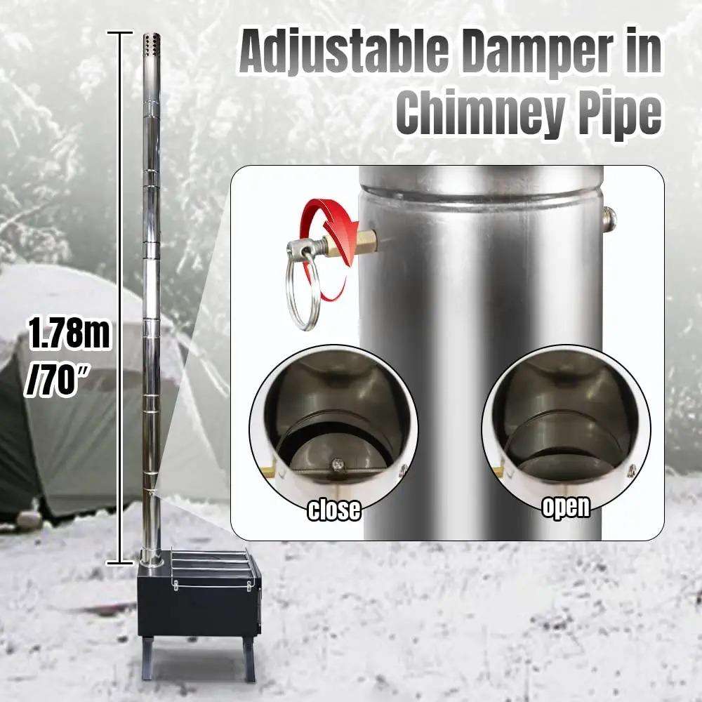 Estufa de Camping portátil par - Outdoor Camping Wood Burning Stove reseña y precio
