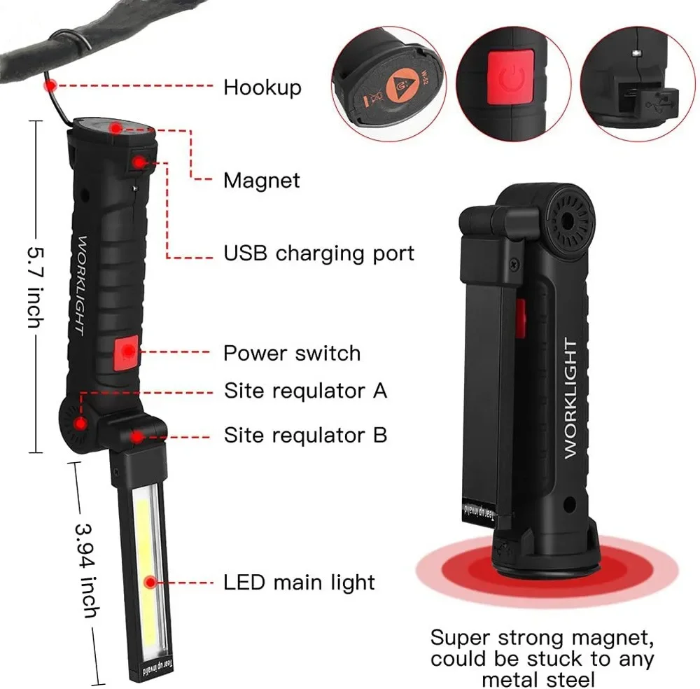 Linterna LED COB portátil, luz - Outdoor Camping Lamp reseña y precio