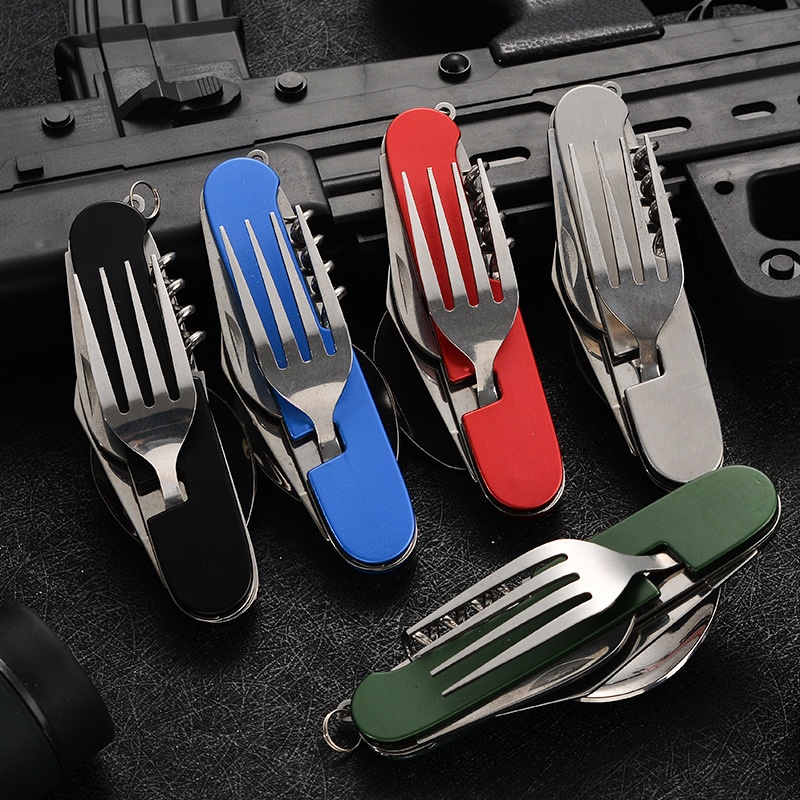 Vajilla plegable 4 en 1, utens - Outdoor Camping Utensils reseña y precio