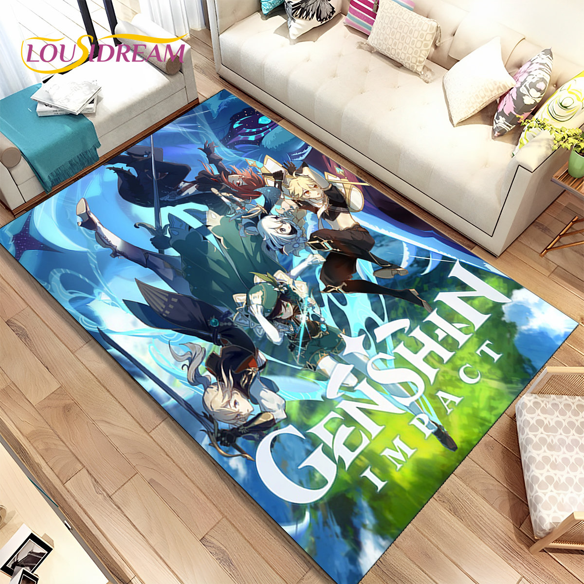 Genshin-alfombra de área de ju - Outdoor Camping Games For Kids reseña y precio