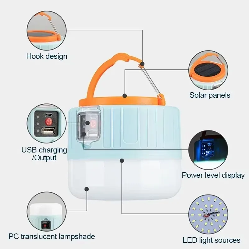 Linterna Solar para acampar, l - Outdoor Camping Lamp reseña y precio