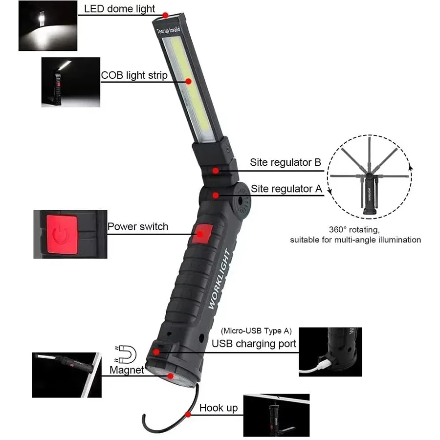 Linterna de luz de trabajo mag - Outdoor Camping Lamp reseña y precio