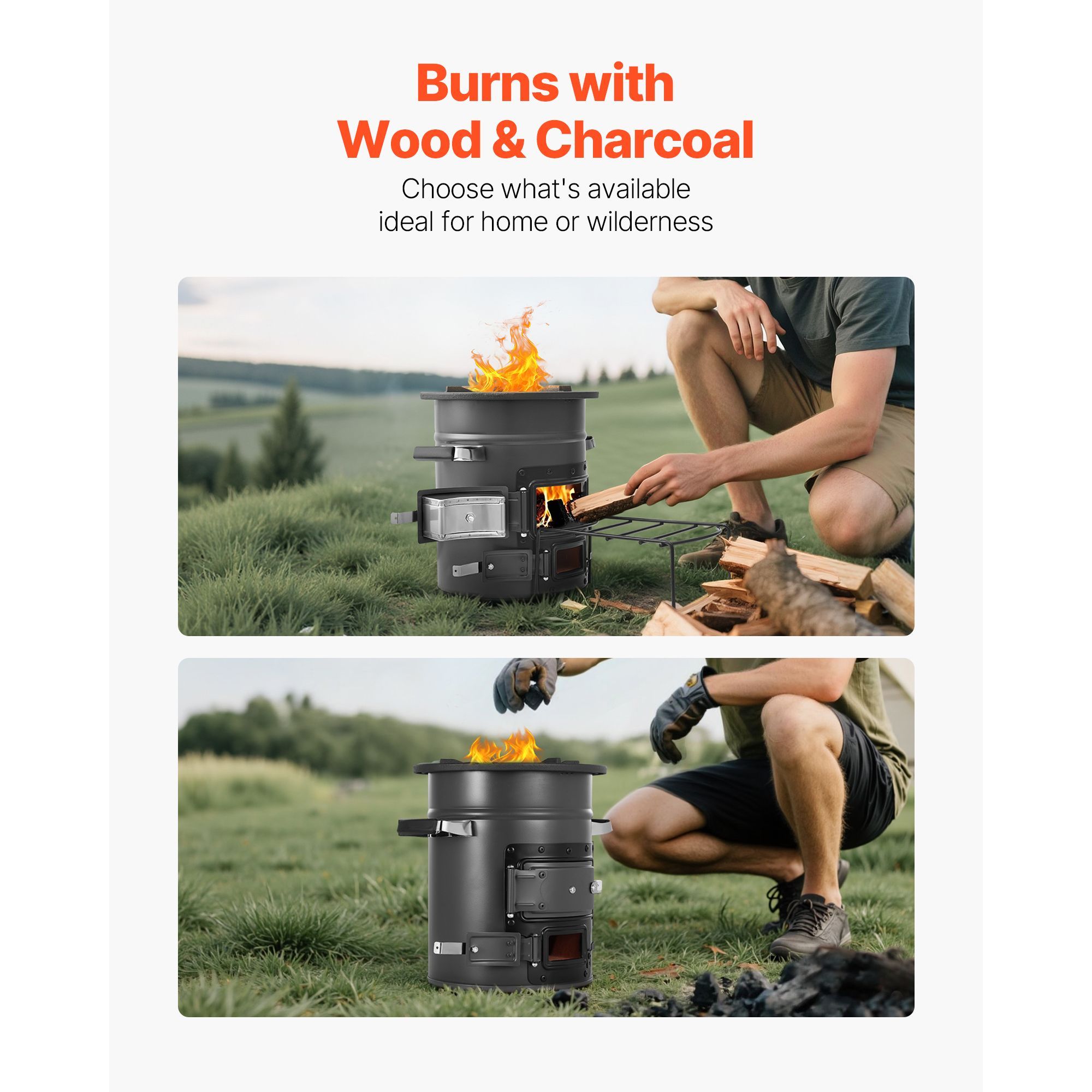 Estufa Rocket Portátil para Ac - Outdoor Camping Wood Burning Stove reseña y precio