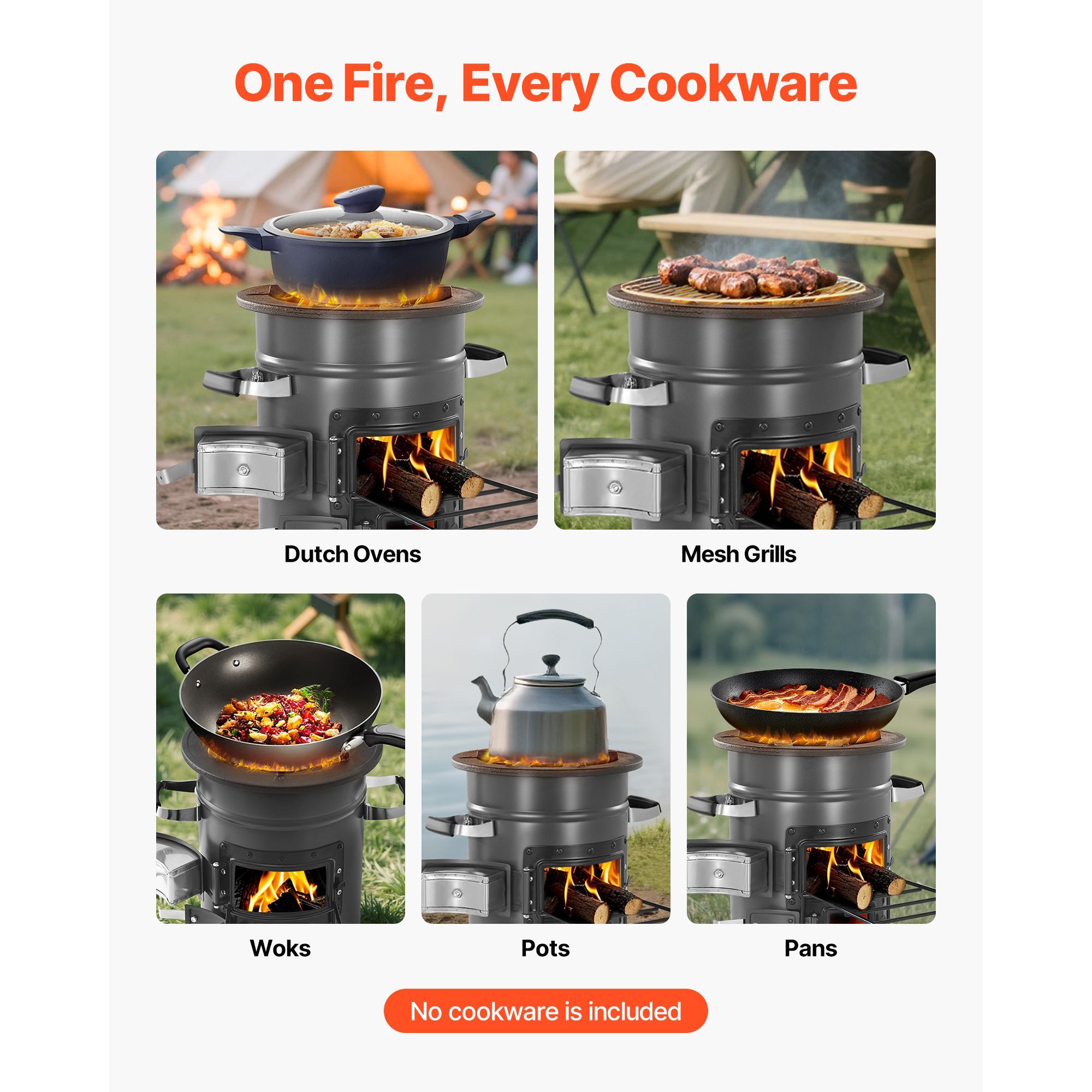 Estufa Rocket Portátil para Ac - Outdoor Camping Wood Burning Stove reseña y precio