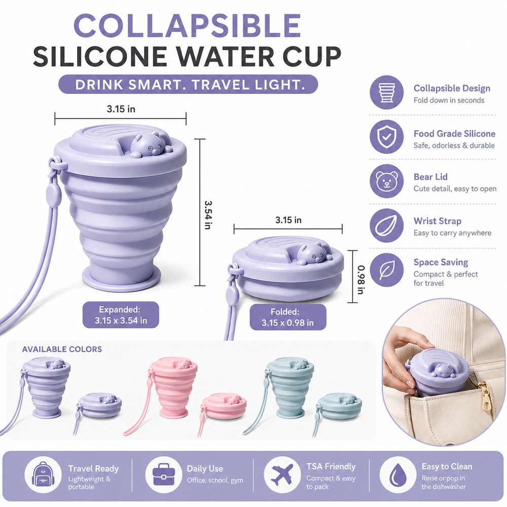Vaso de agua plegable de silic - Collapsible Water Bottle reseña y precio