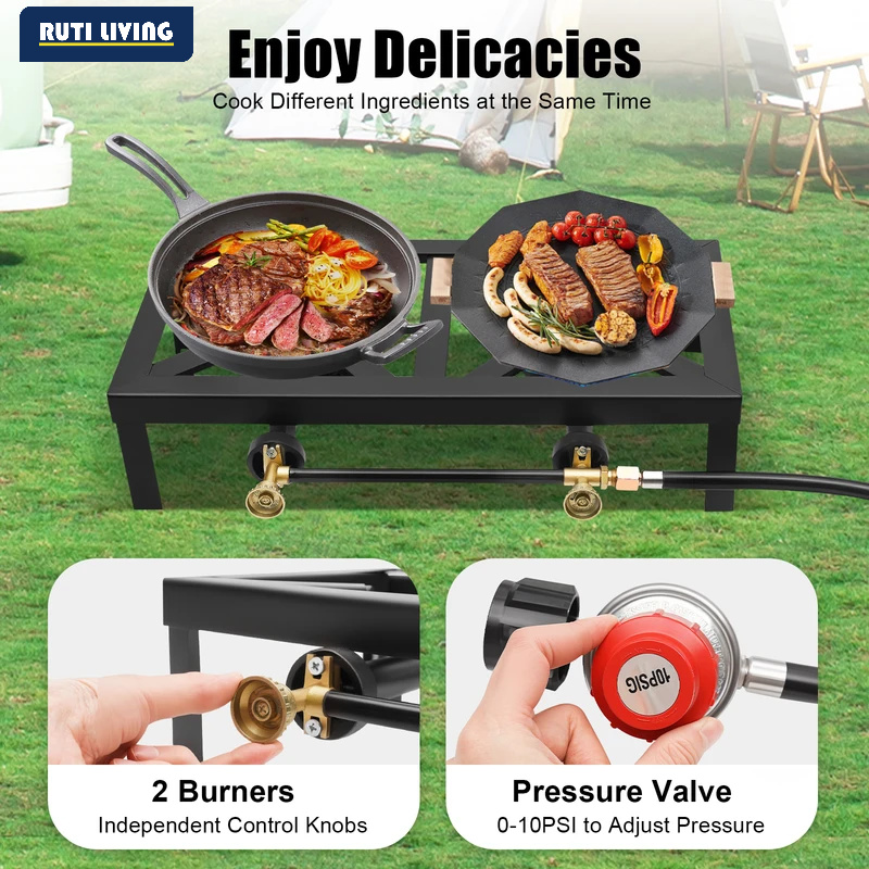 Estufa de Gas Portátil de 1/2  - Outdoor Camping Burner reseña y precio