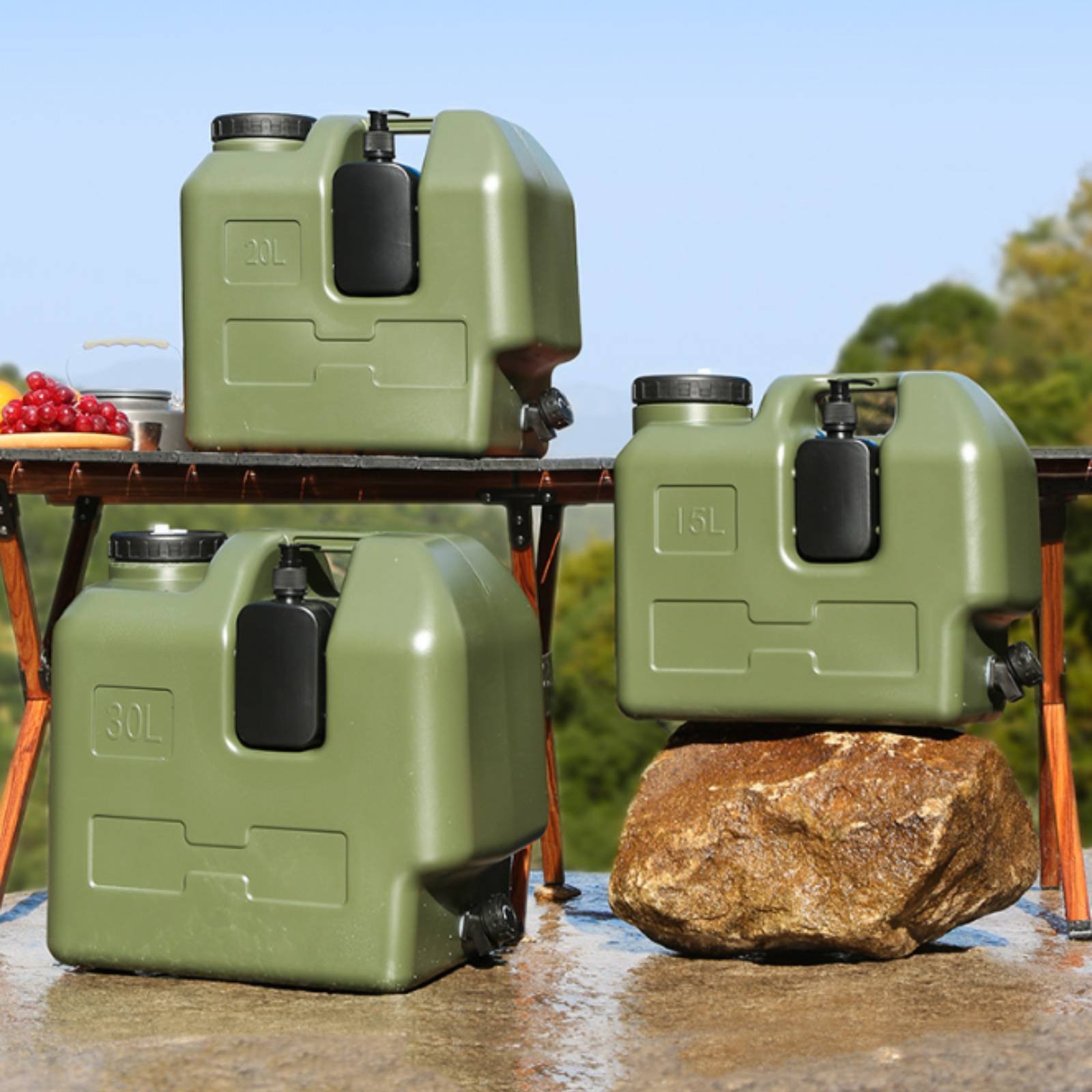 Contenedor de agua con grifo,  - Outdoor Camping Food reseña y precio