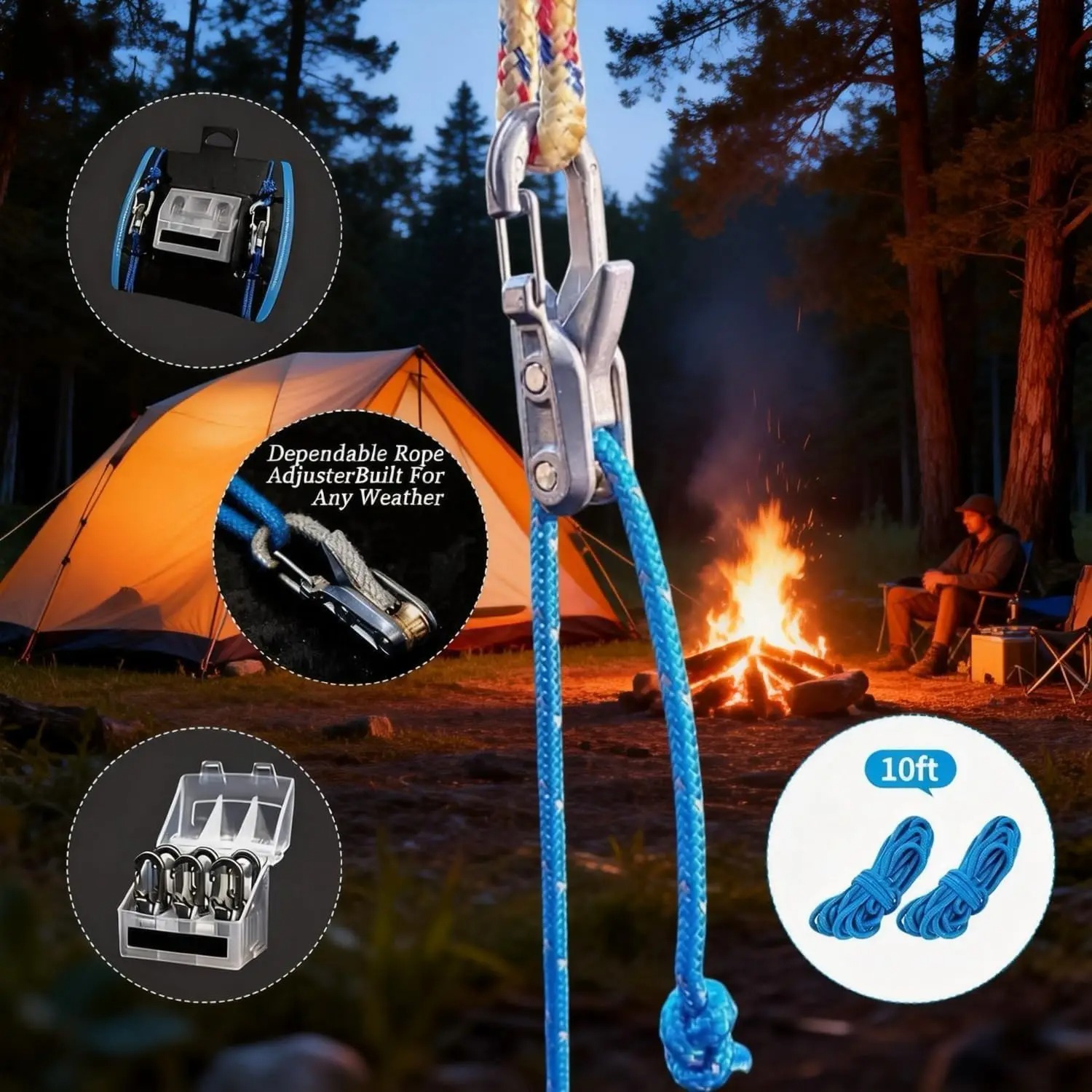 6 Piezas Tensor de Cuerda de P - Outdoor Camping Guy reseña y precio