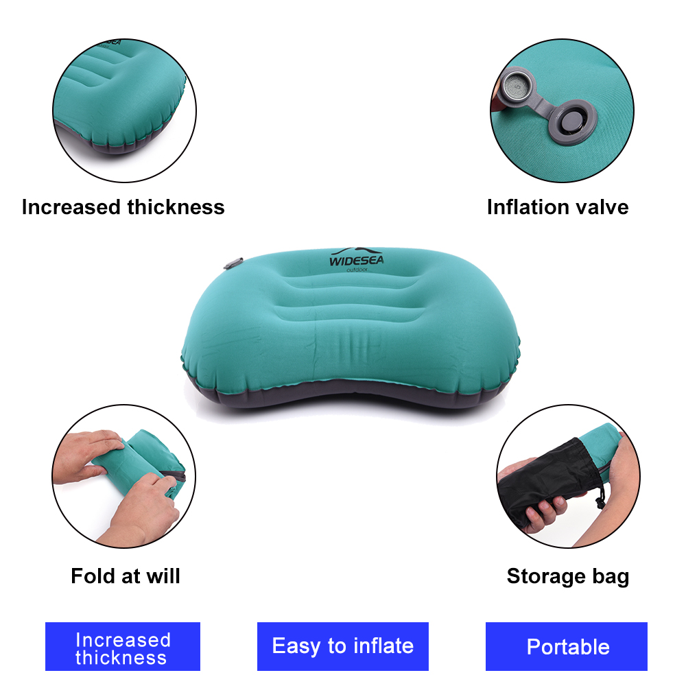 Widesea-almohada inflable port - Camp Pillow Compressible reseña y precio