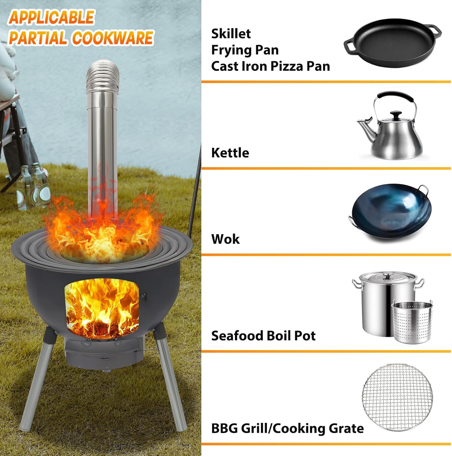 Estufa Portátil de Leña para A - Outdoor Camping Wood Burning Stove reseña y precio