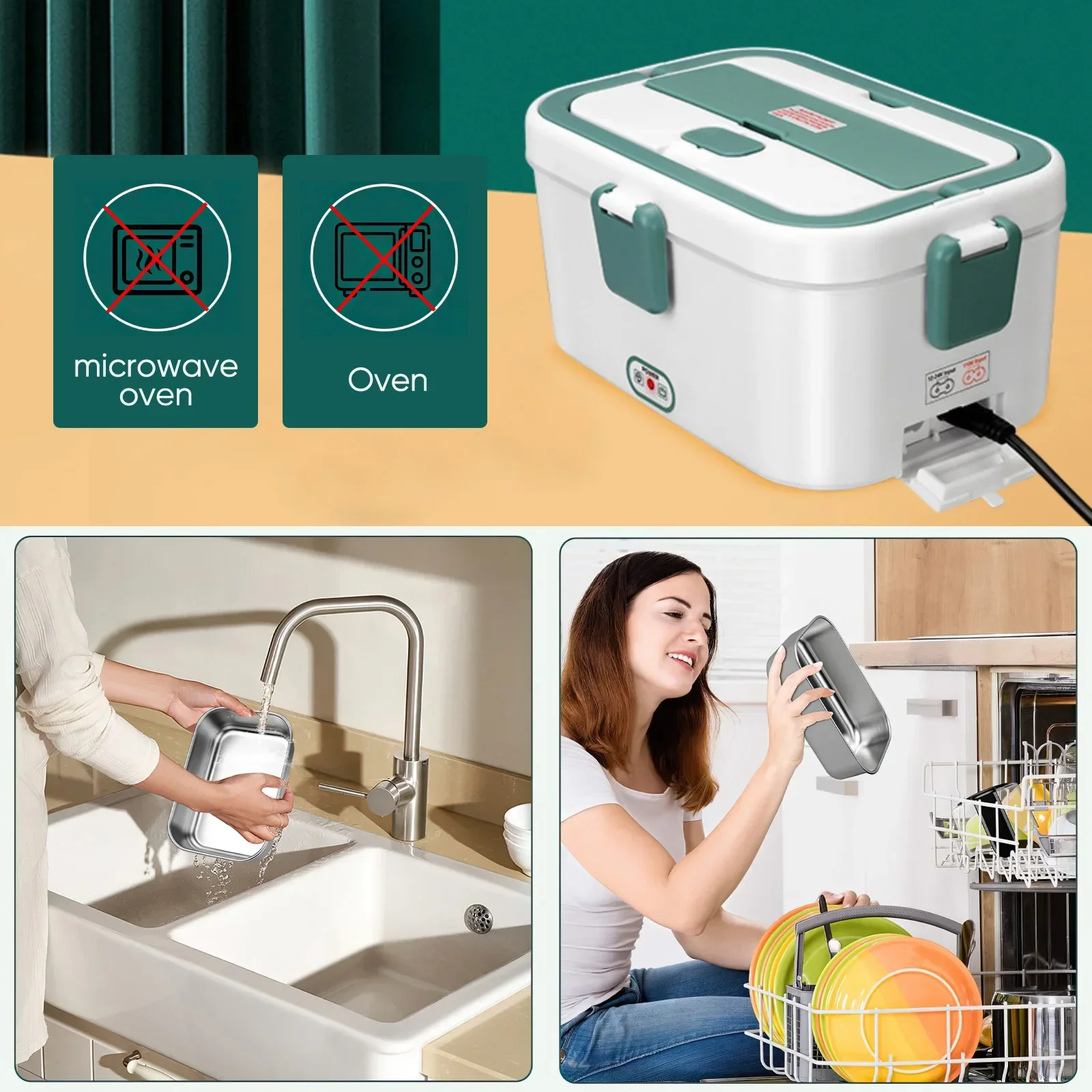 Fiambrera eléctrica calentador - Outdoor Camping Food reseña y precio
