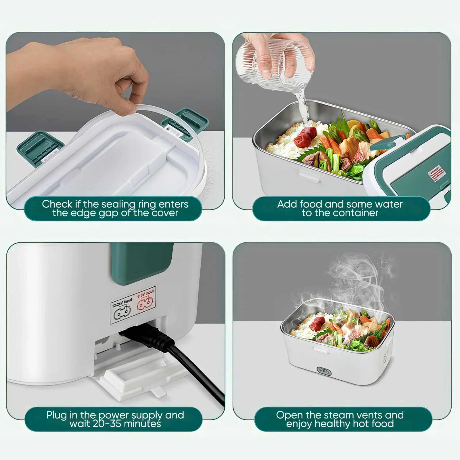 Fiambrera eléctrica calentador - Outdoor Camping Food reseña y precio
