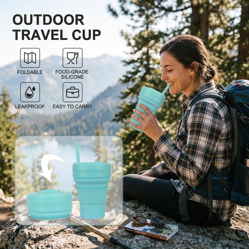 Taza de Café Plegable de Silic - Collapsible Water Bottle reseña y precio