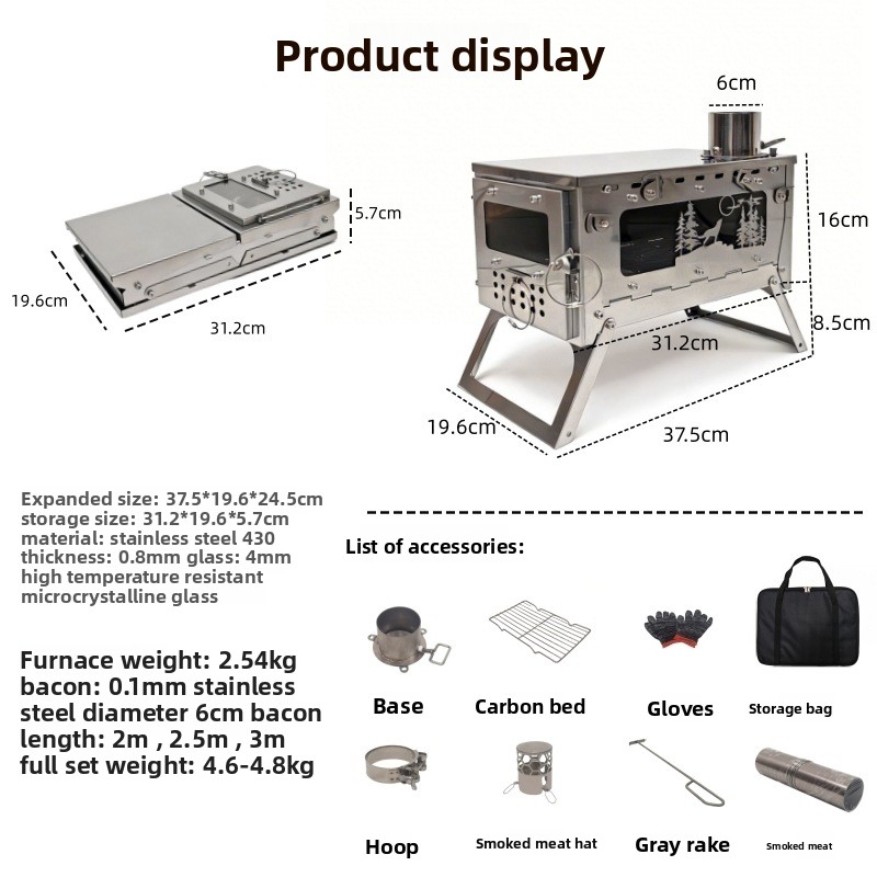 Estufa de Leña Plegable Portát - Outdoor Camping Wood Burning Stove reseña y precio