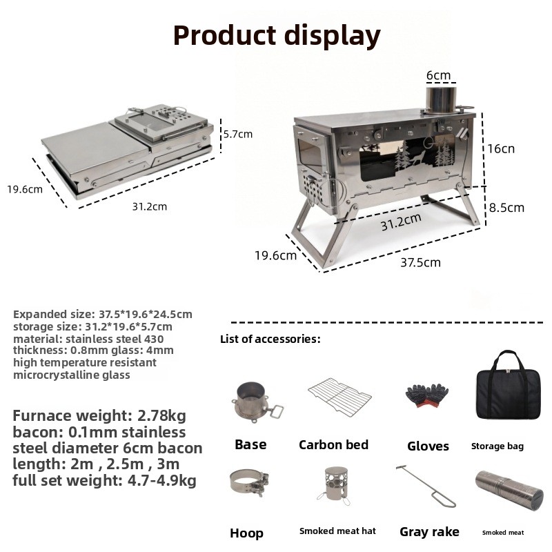 Estufa de Leña Plegable Portát - Outdoor Camping Wood Burning Stove reseña y precio