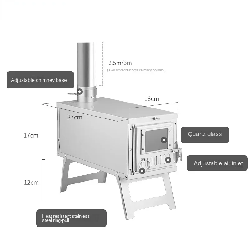Estufa para Tienda de Campaña  - Outdoor Camping Wood Burning Stove reseña y precio